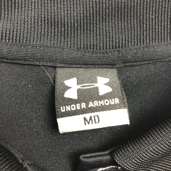Under Armour Golf Shirt Black Polo Mens Medium - Picture 2 of 3